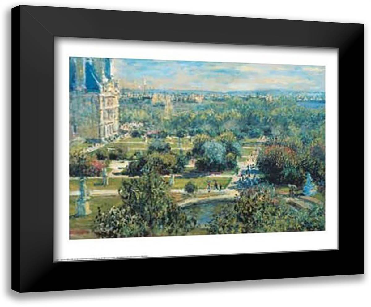 View of Tuileries Gardens 31x24 Black Modern Wood Framed Art Print Poster by Monet, Claude