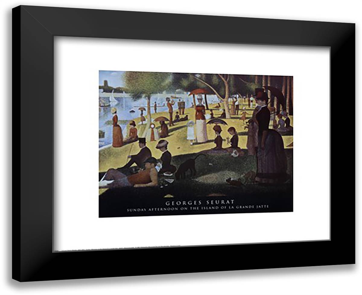 Sunday Afternoon on the Island of La Grande Jatte, c.1886 24x20 Black Modern Wood Framed Art Print Poster by Seurat, Georges