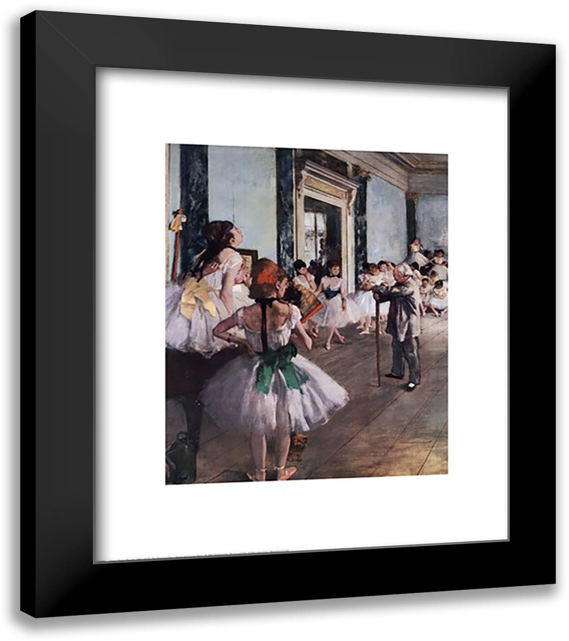 The Dance Class 20x24 Black Modern Wood Framed Art Print Poster by Degas, Edgar