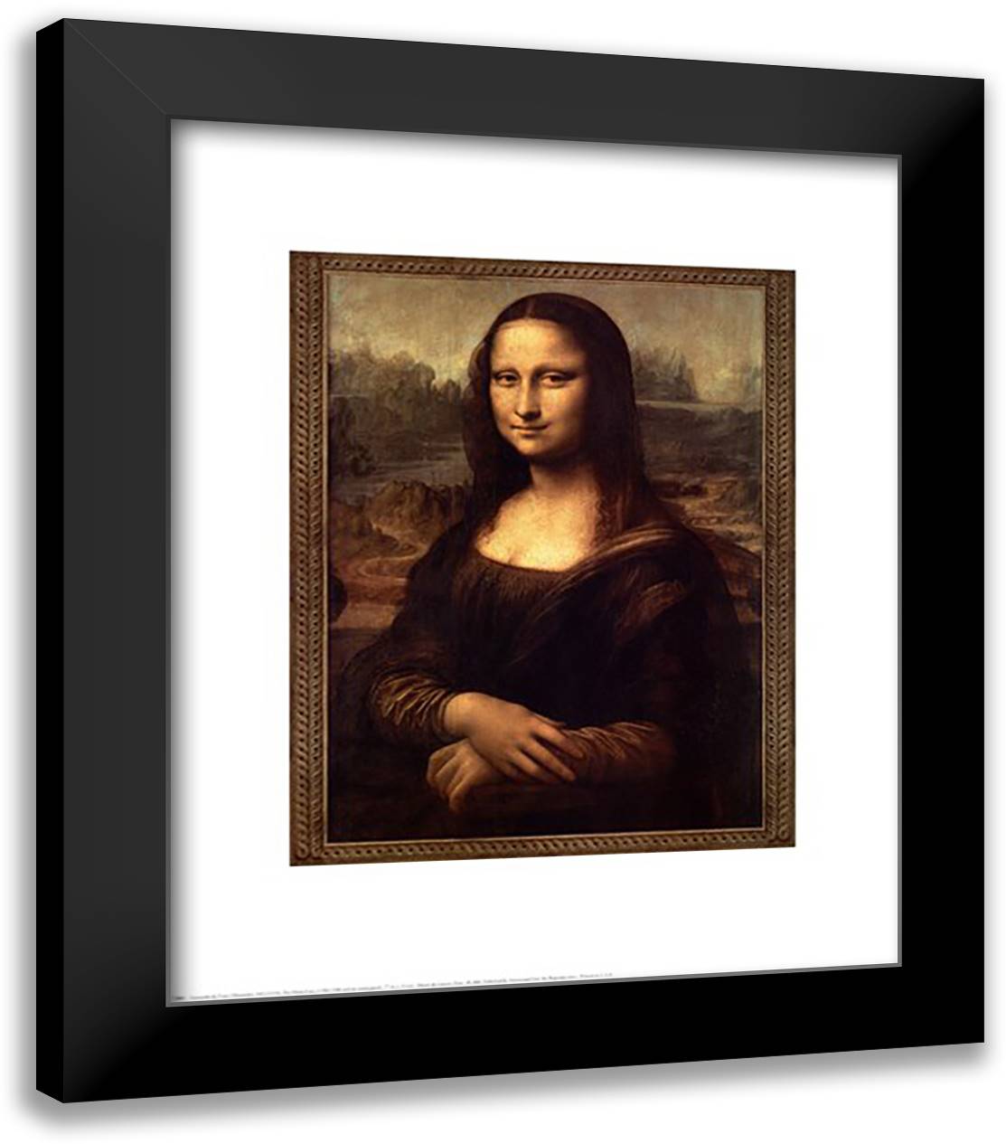 Mona Lisa, c.1507 20x24 Black Modern Wood Framed Art Print Poster by da Vinci, Leonardo