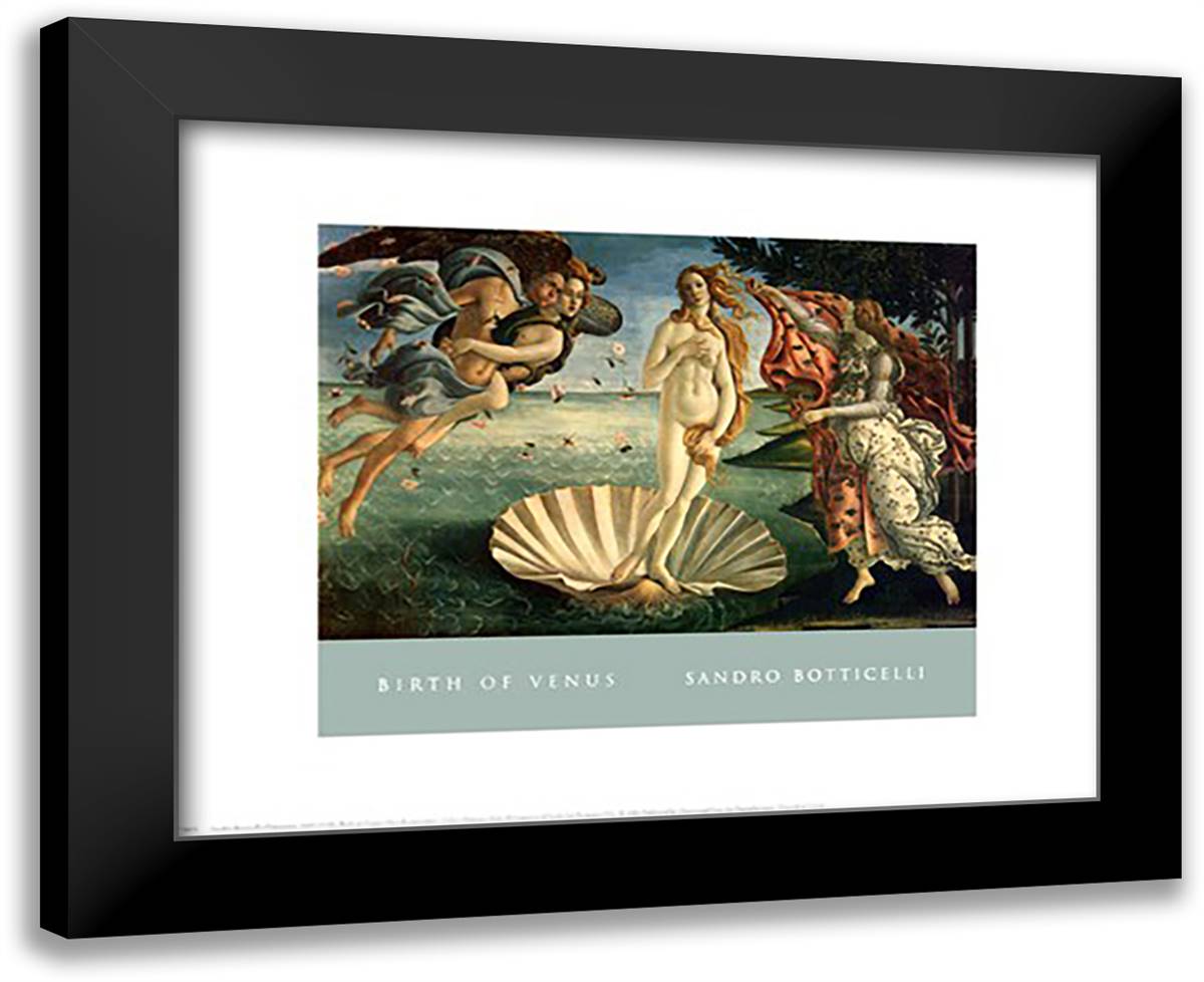 Birth of Venus 18x15 Black Modern Wood Framed Art Print Poster by Botticelli, Sandro