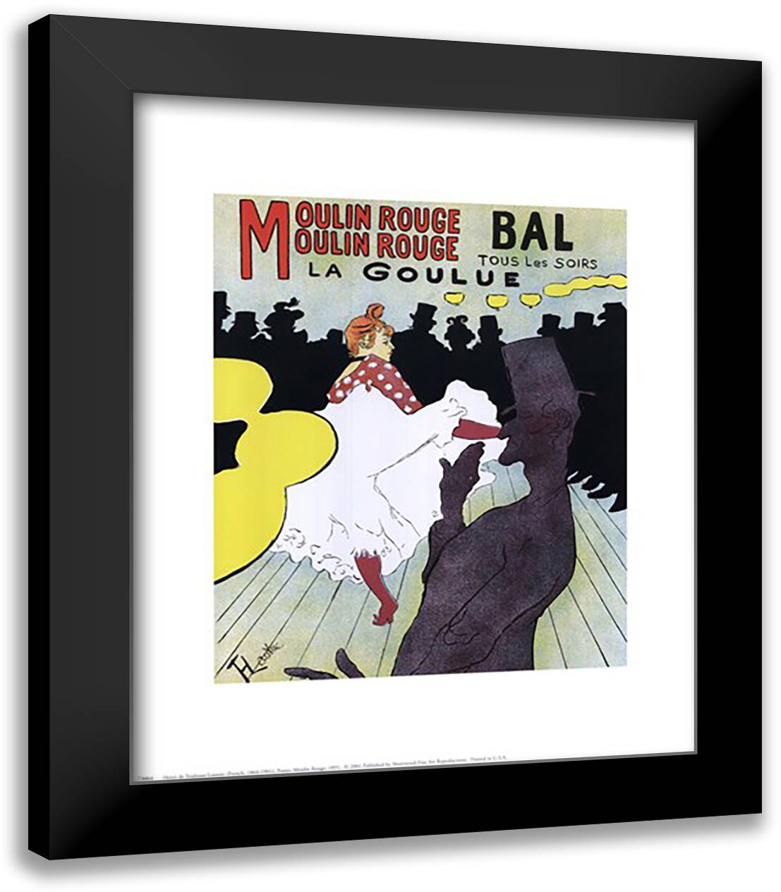 Poster, Moulin Rouge, 1891 15x18 Black Modern Wood Framed Art Print Poster by Toulouse-Lautrec, Henri de