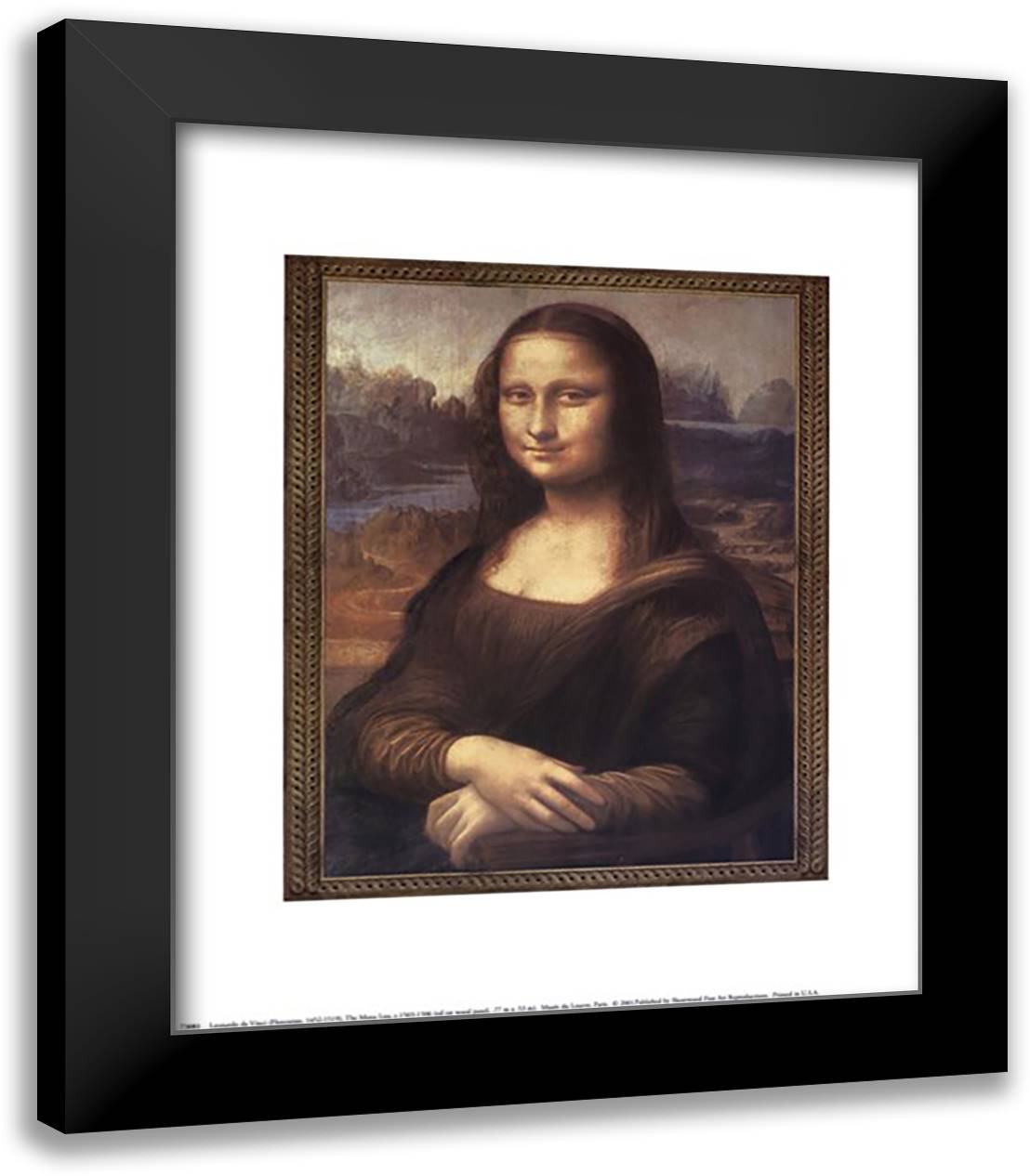 Mona Lisa, c.1507 15x18 Black Modern Wood Framed Art Print Poster by da Vinci, Leonardo