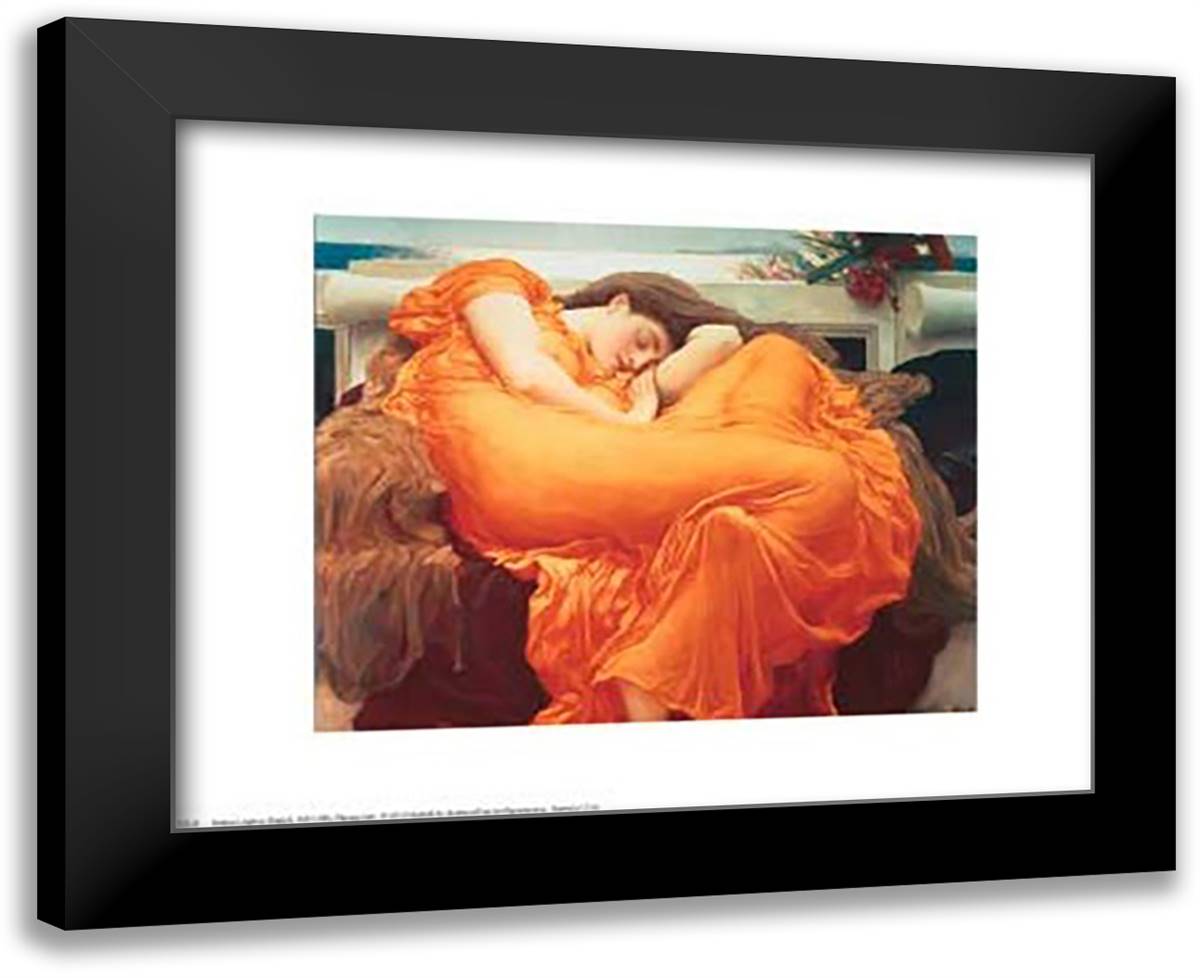 Flaming June, c.1895 14x12 Black Modern Wood Framed Art Print Poster by Leighton, Frederic