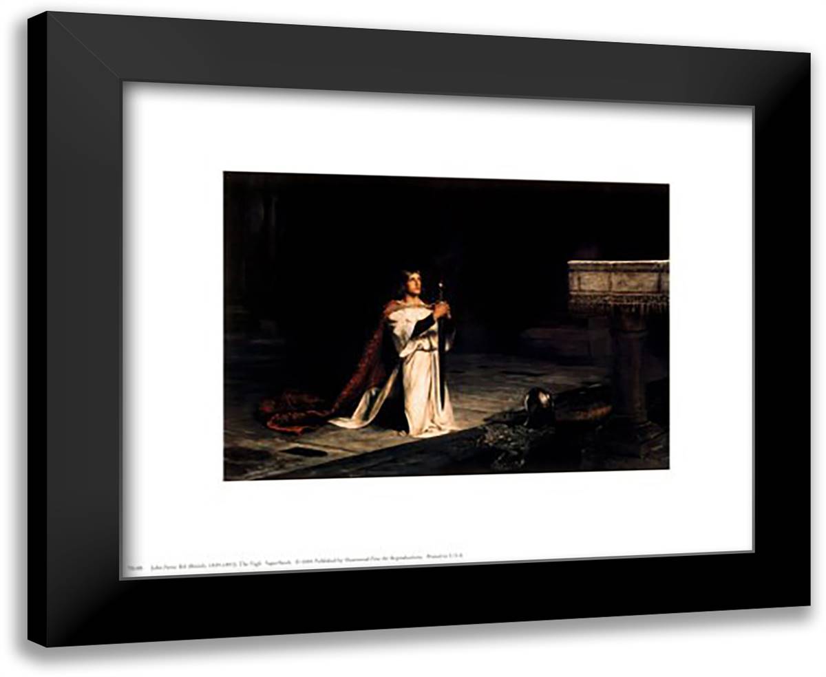 The Vigil 14x12 Black Modern Wood Framed Art Print Poster by Pettie, John
