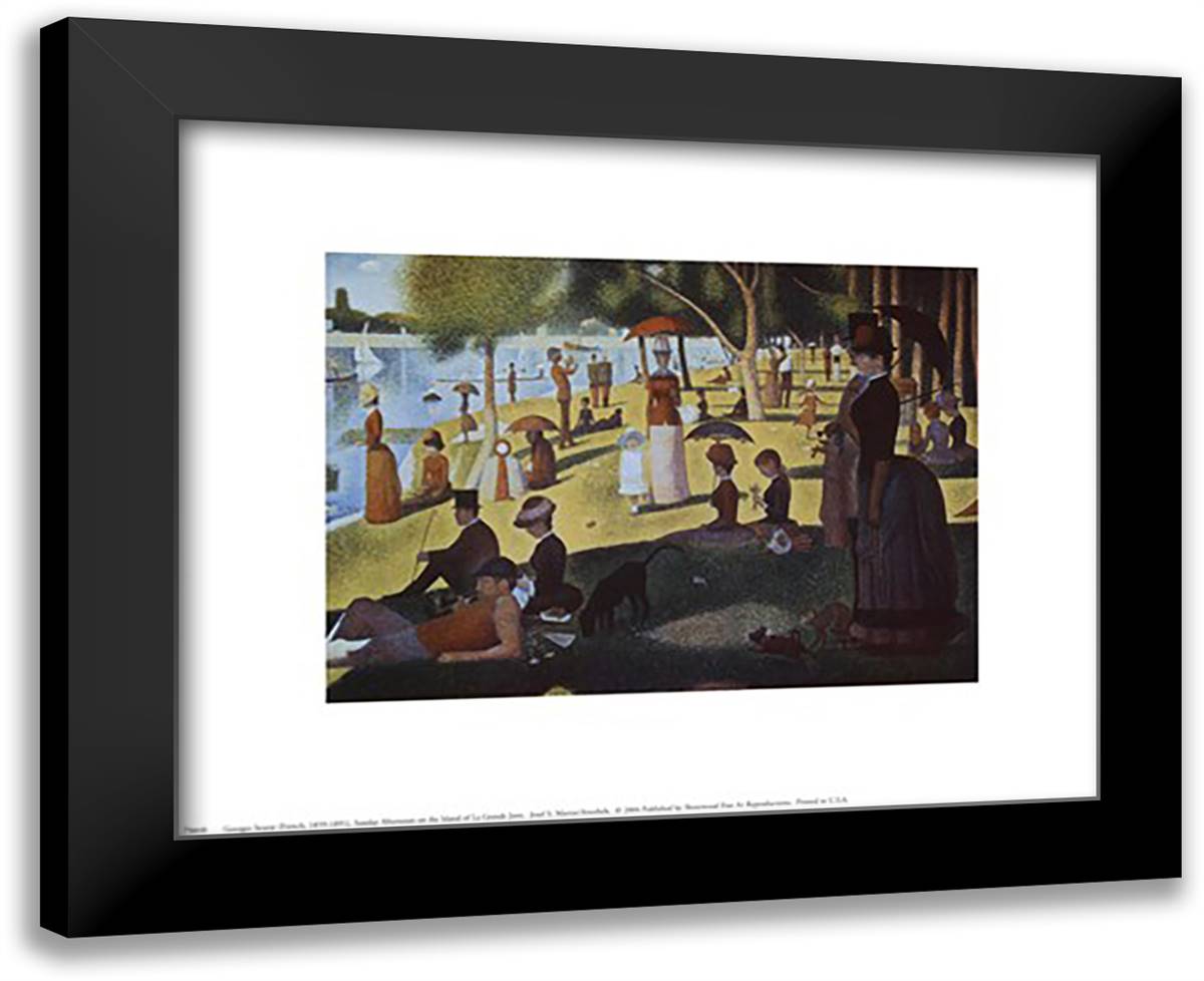 Sunday Afternoon on the Island of La Grande Jatte, c.1886 14x12 Black Modern Wood Framed Art Print Poster by Seurat, Georges