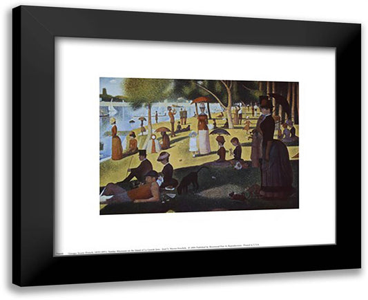 Sunday Afternoon on the Island of La Grande Jatte, c.1886 14x12 Black Modern Wood Framed Art Print Poster by Seurat, Georges