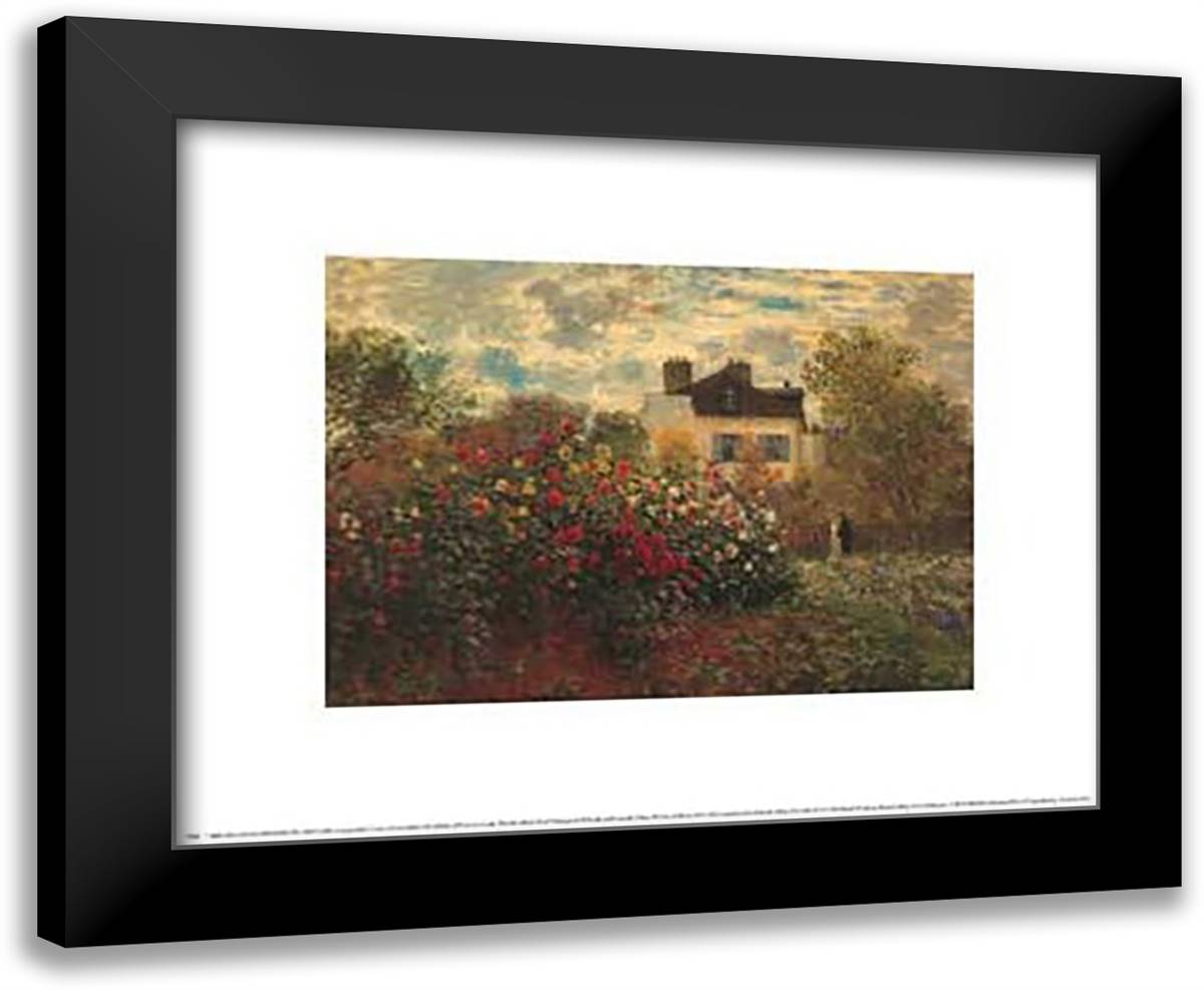 The Artist's Garden in Argenteuil (A Corner of the Garden with Dahlias), c.1873 11x9 Black Modern Wood Framed Art Print Poster by Monet, Claude
