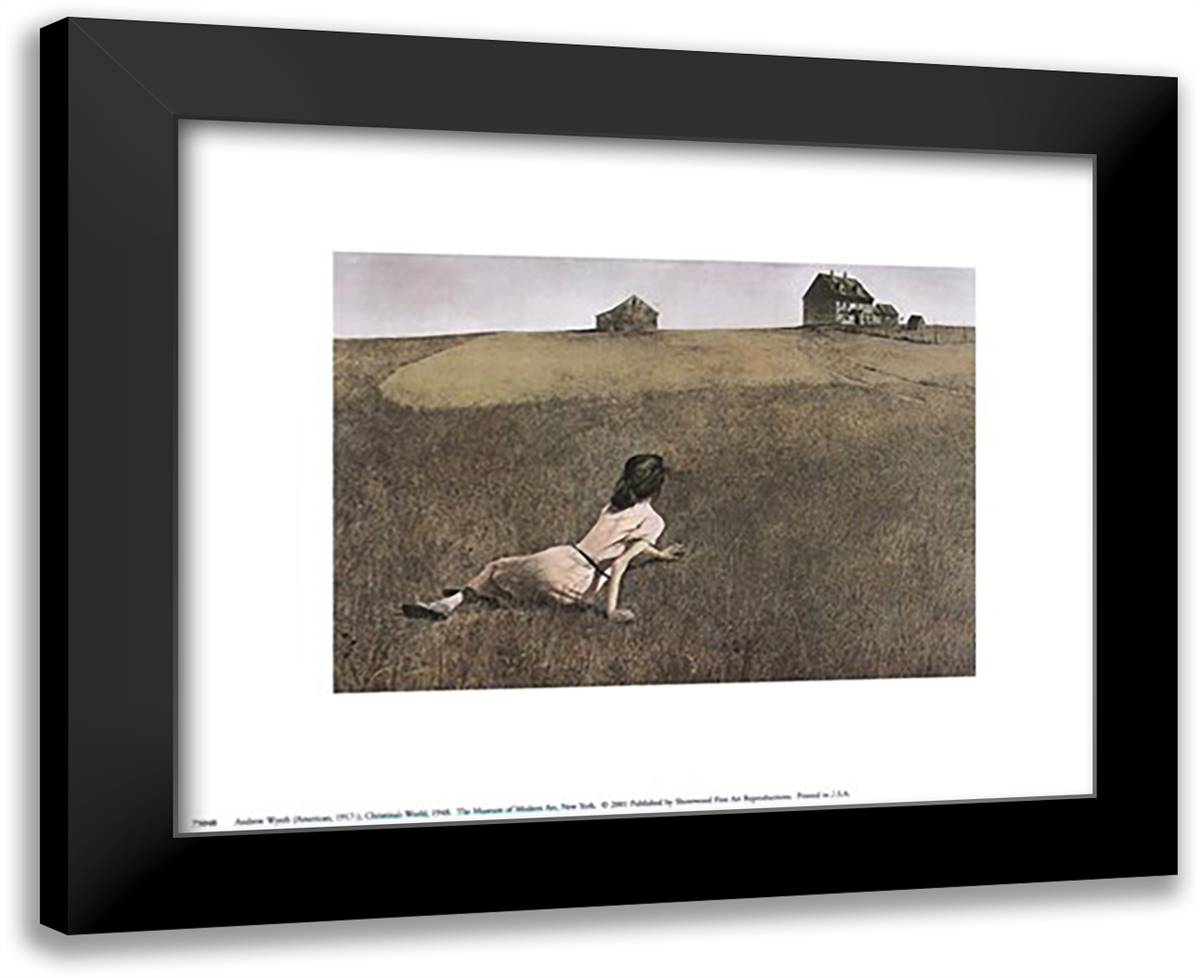 Christina's World, c.1948 14x12 Black Modern Wood Framed Art Print Poster by Wyeth, Andrew