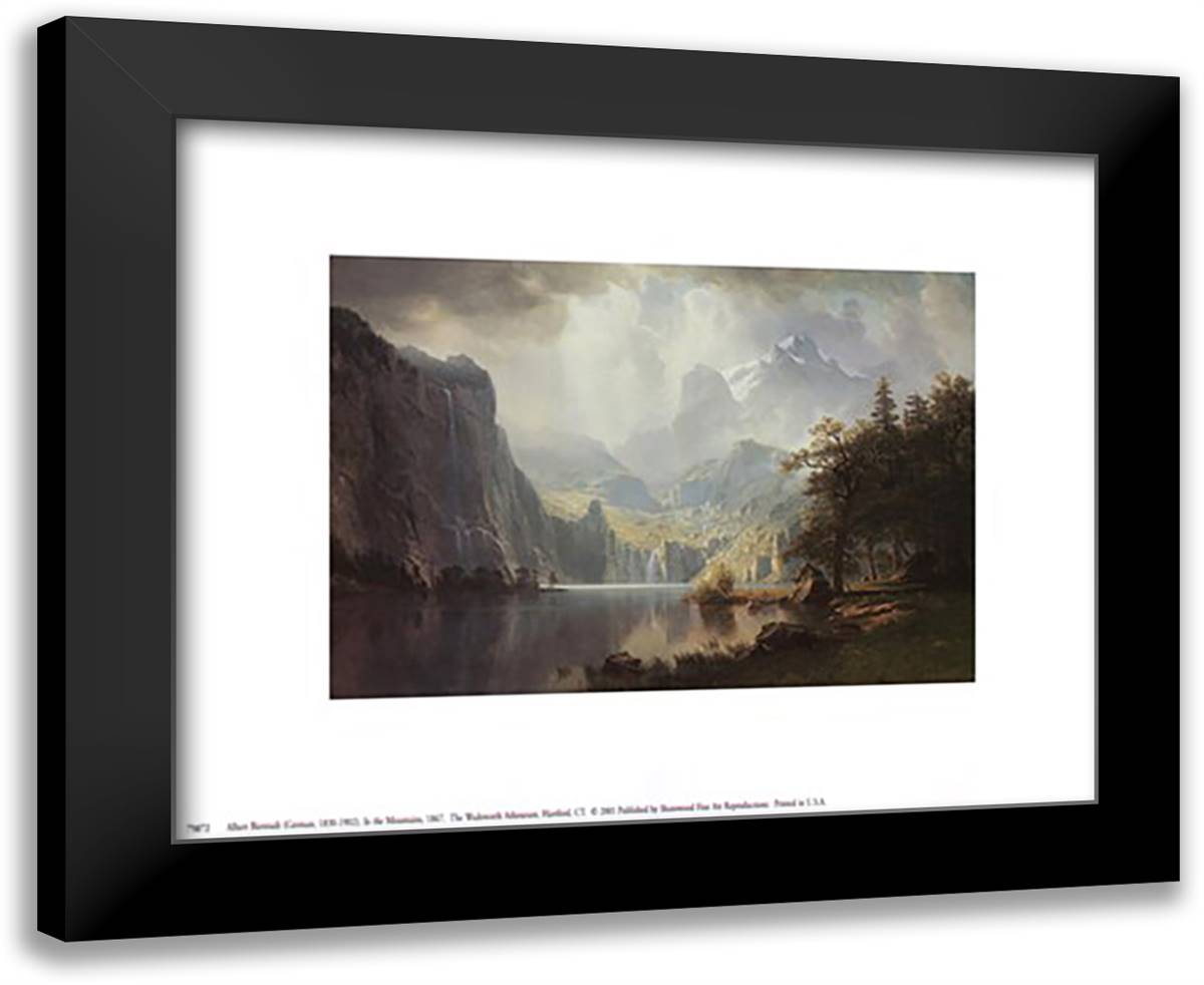 In the Mountains 14x12 Black Modern Wood Framed Art Print Poster by Bierstadt, Albert