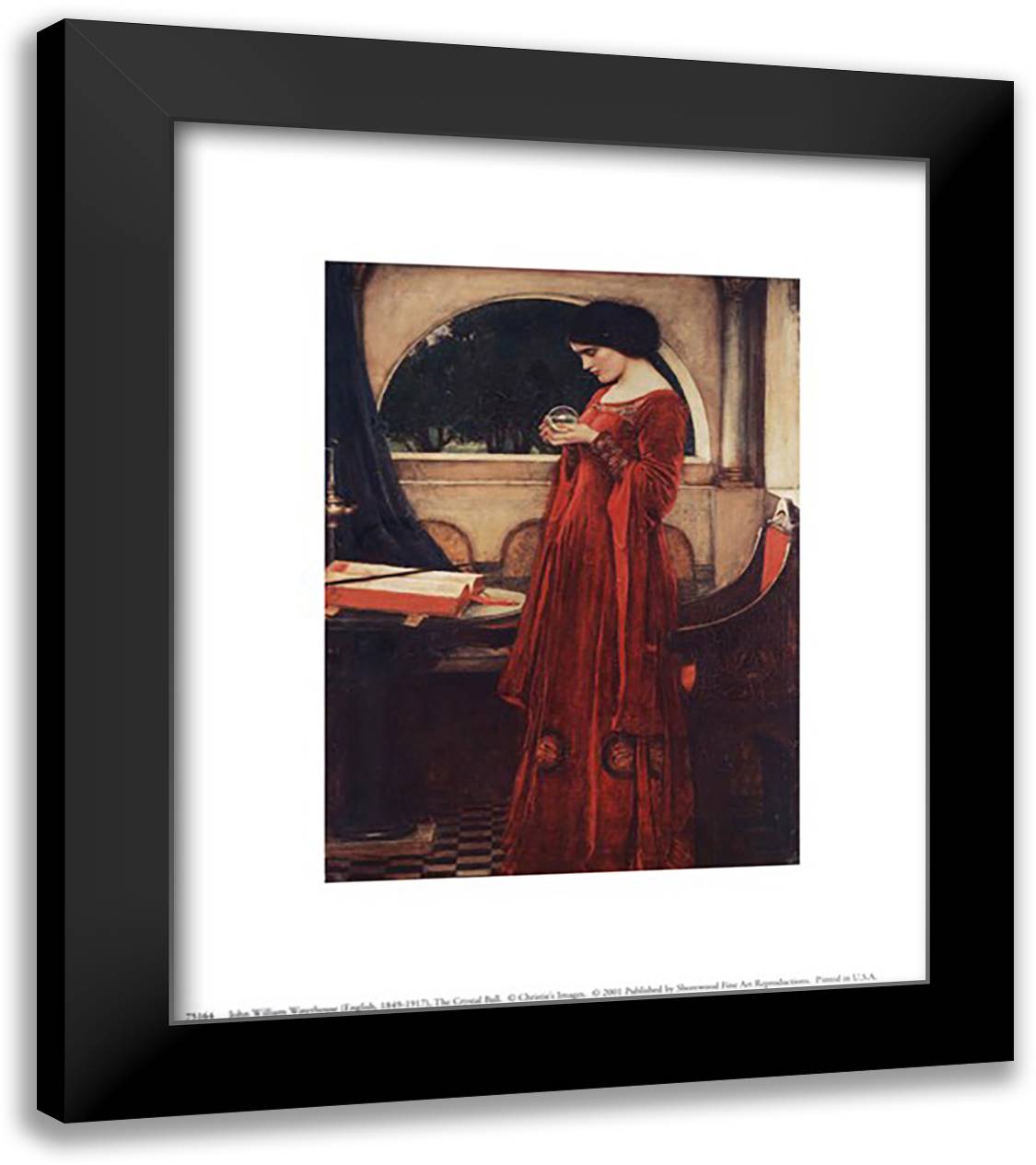 The Crystal Ball, c.1902 15x18 Black Modern Wood Framed Art Print Poster by Waterhouse, John William