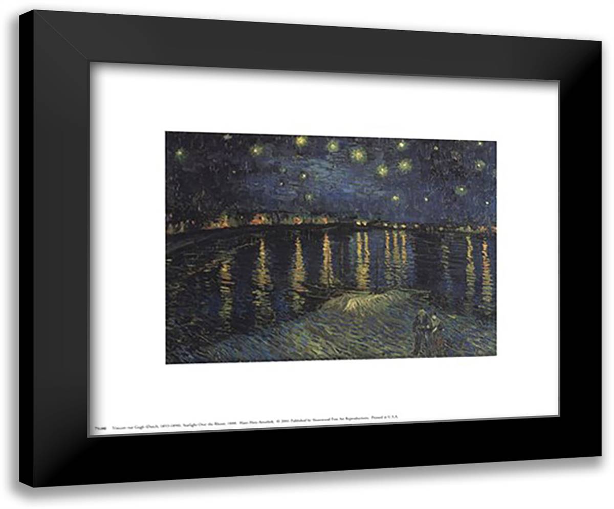 Starry Night over the Rhone, c.1888 14x12 Black Modern Wood Framed Art Print Poster by Van Gogh, Vincent