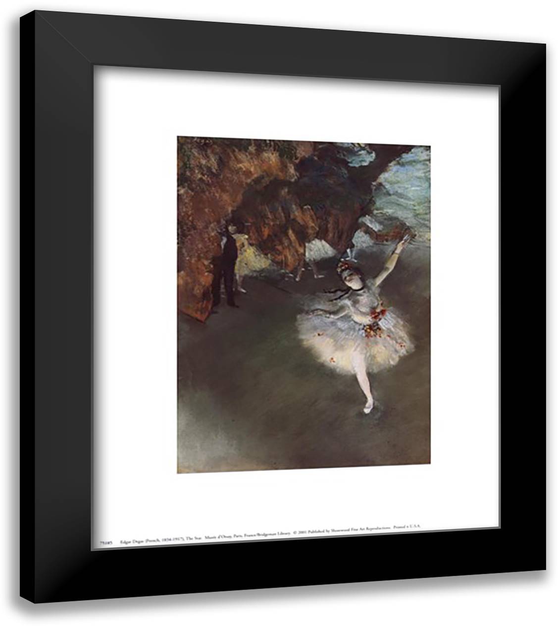 The Star 12x14 Black Modern Wood Framed Art Print Poster by Degas, Edgar