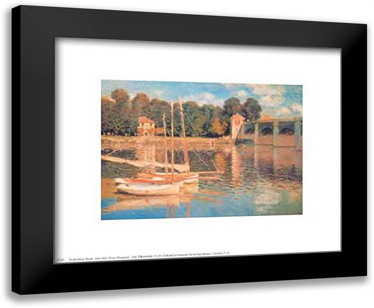 Il Pont d'Argenteuil 11x9 Black Modern Wood Framed Art Print Poster by Monet, Claude