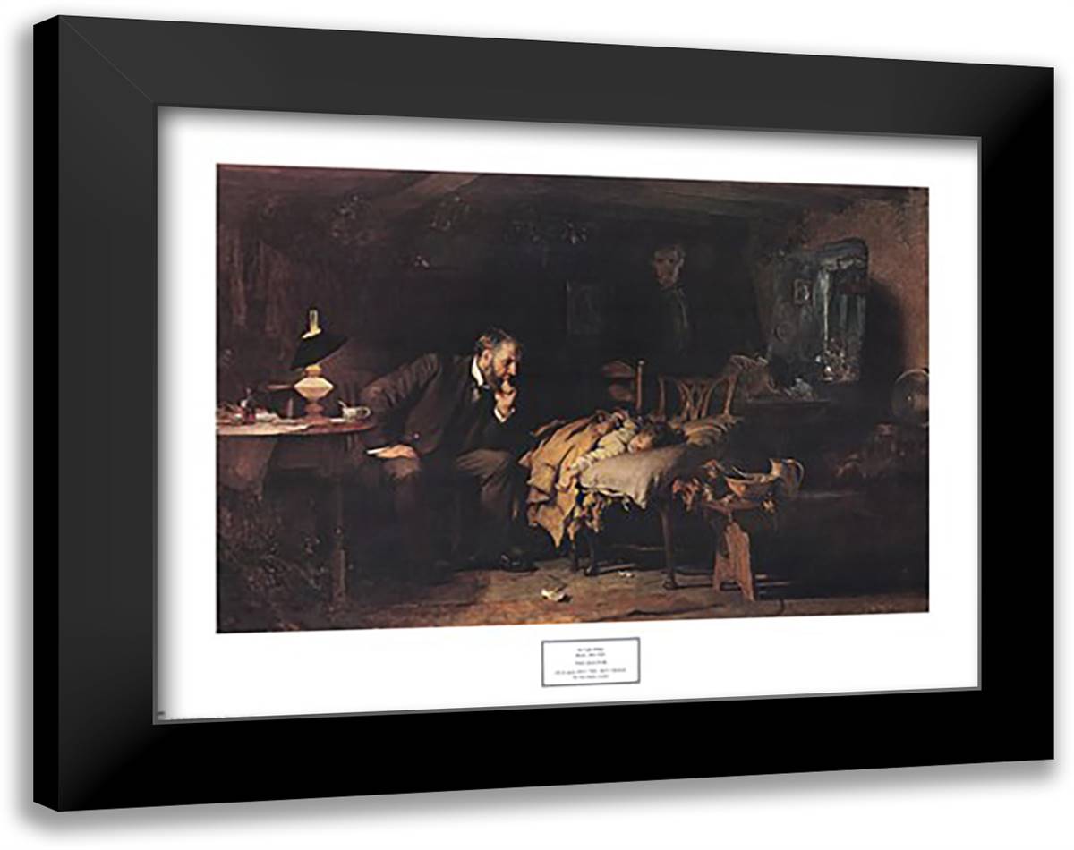 The Doctor 34x27 Black Modern Wood Framed Art Print Poster by Fildes, Sir Samuel Luke