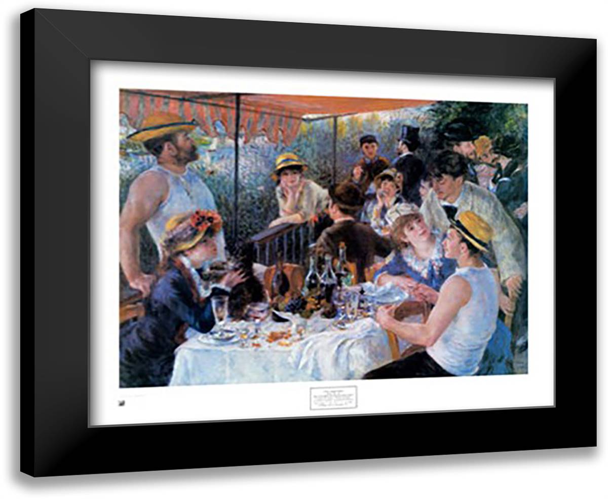 Le Dejeuner des Canotiers 34x28 Black Modern Wood Framed Art Print Poster by Renoir, Pierre-Auguste