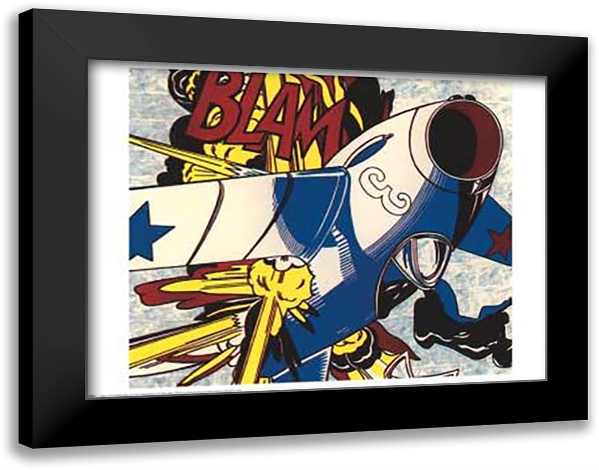 Blam!, c.1962 30x26 Black Modern Wood Framed Art Print Poster by Lichtenstein, Roy