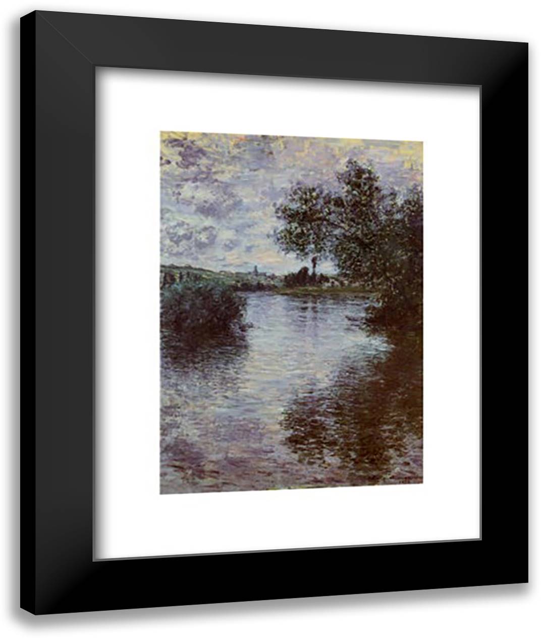 Vetheuil 28x36 Black Modern Wood Framed Art Print Poster by Monet, Claude