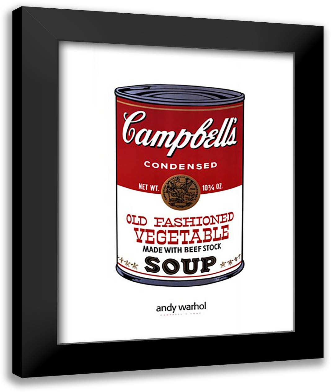 Campbell's Soup 28x36 Black Modern Wood Framed Art Print Poster by Warhol, Andy