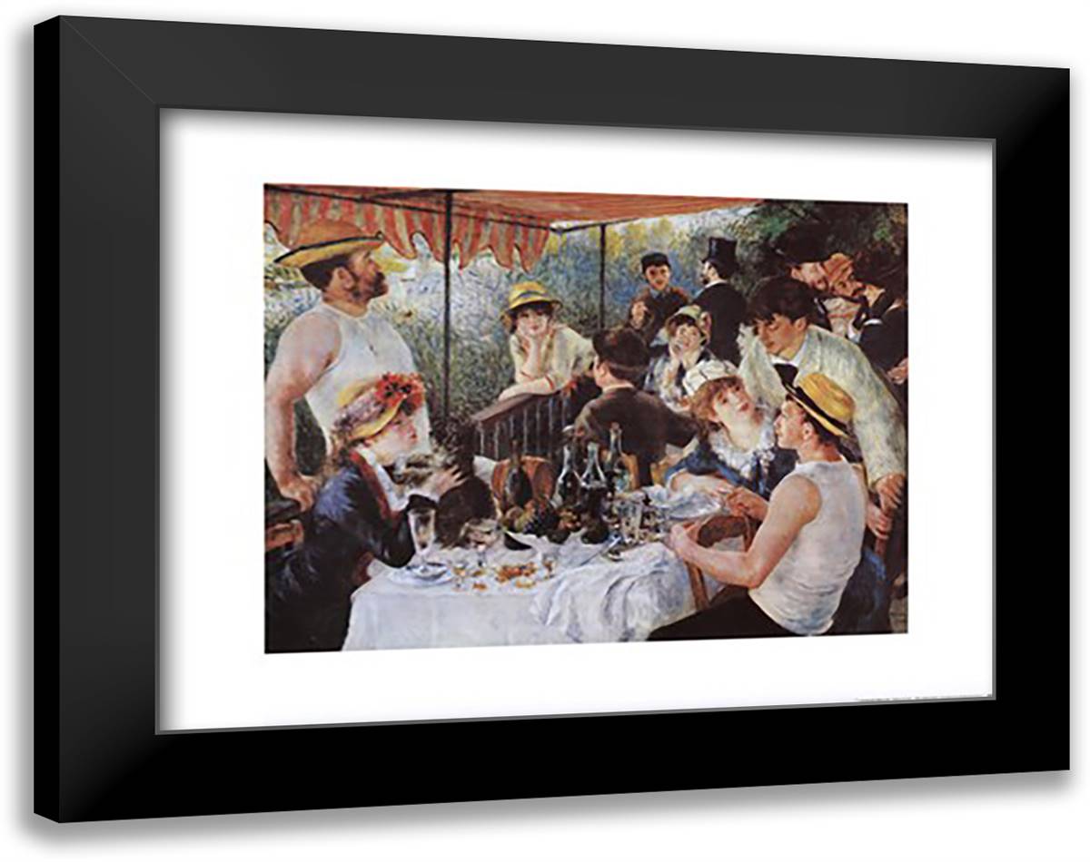 Luncheon of the Boating Party, c.1881 36x28 Black Modern Wood Framed Art Print Poster by Renoir, Pierre-Auguste
