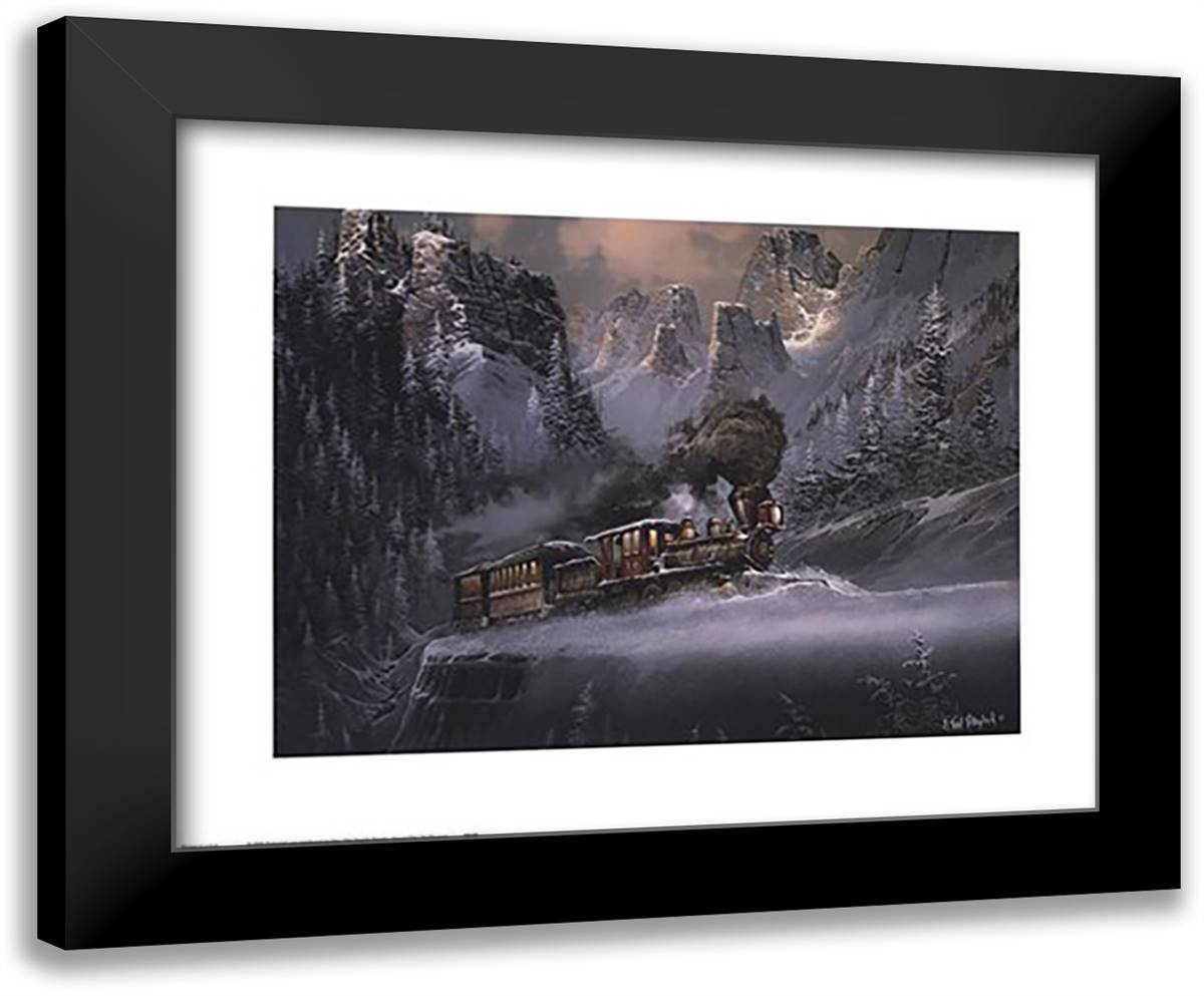 Upward Pull 24x20 Black Modern Wood Framed Art Print Poster by Blaylock, Ted