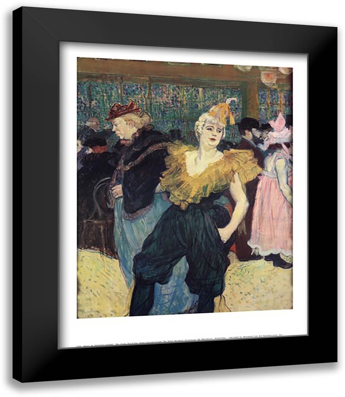 Clown Cha-U-Kao 27x33 Black Modern Wood Framed Art Print Poster by Toulouse-Lautrec, Henri de