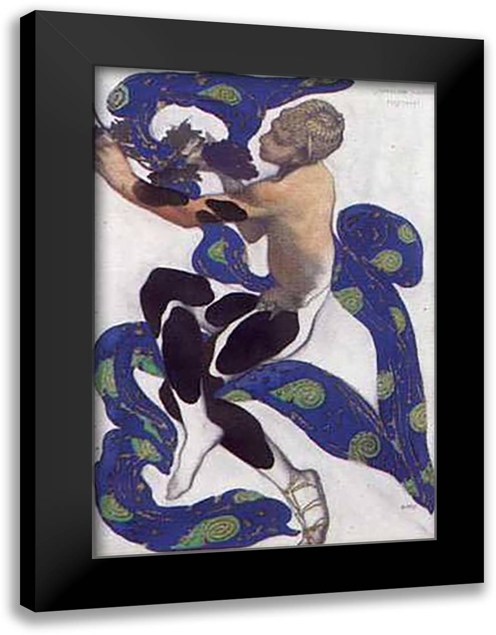 L. Bakst - Nijinsky in Size 20x28 Black Modern Wood Framed Art Print Poster by Bakst, L.