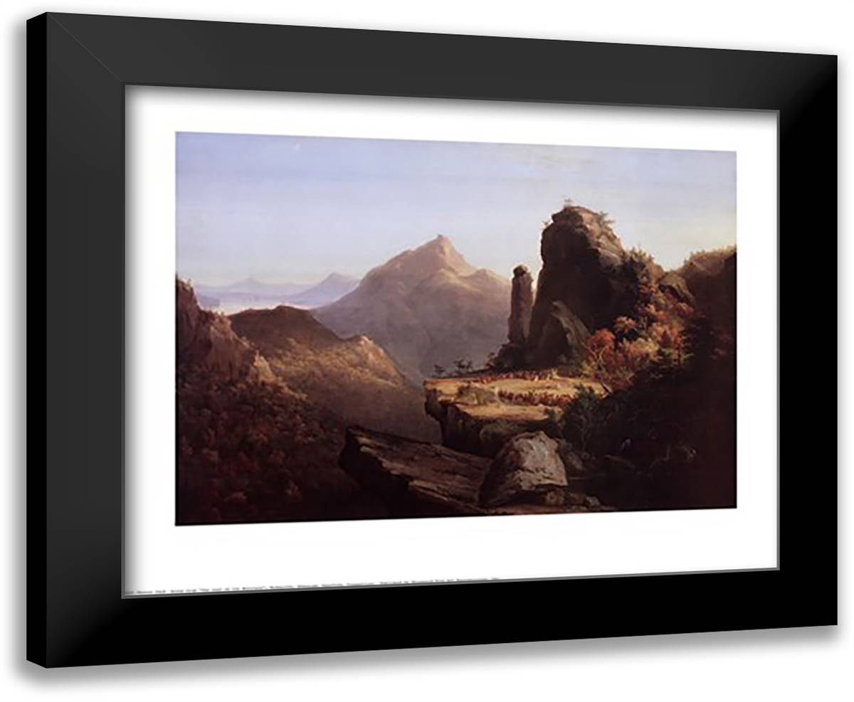 Last of the Mohicans 32x26 Black Modern Wood Framed Art Print Poster by Cole, Thomas