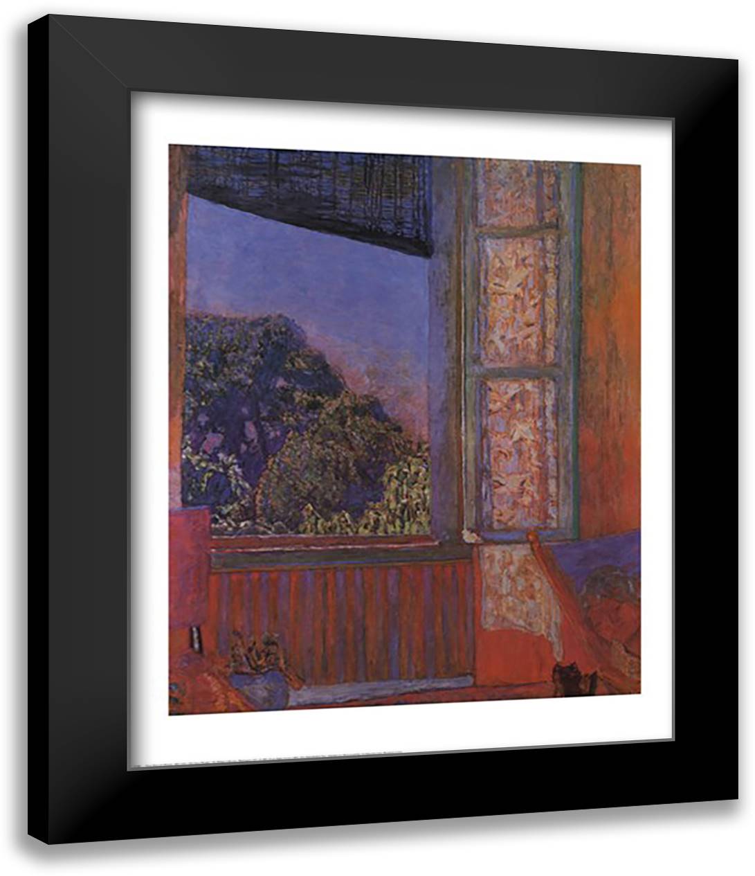 Open Window 26x32 Black Modern Wood Framed Art Print Poster by Bonnard, Pierre