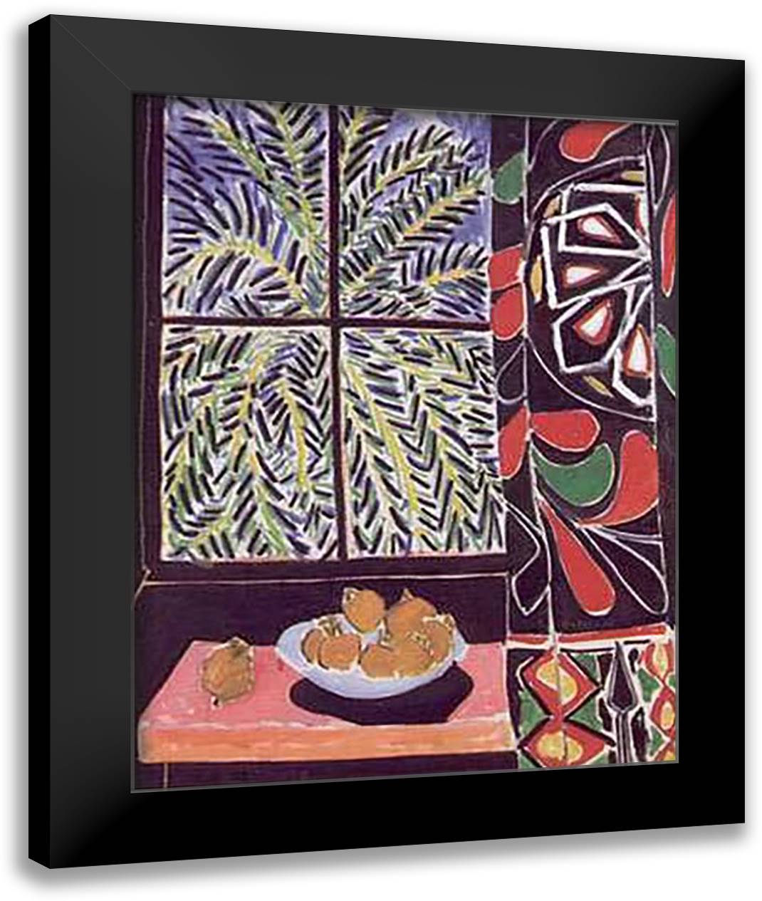 Interior with Egyptian Curtain 23x28 Black Modern Wood Framed Art Print Poster by Matisse, Henri