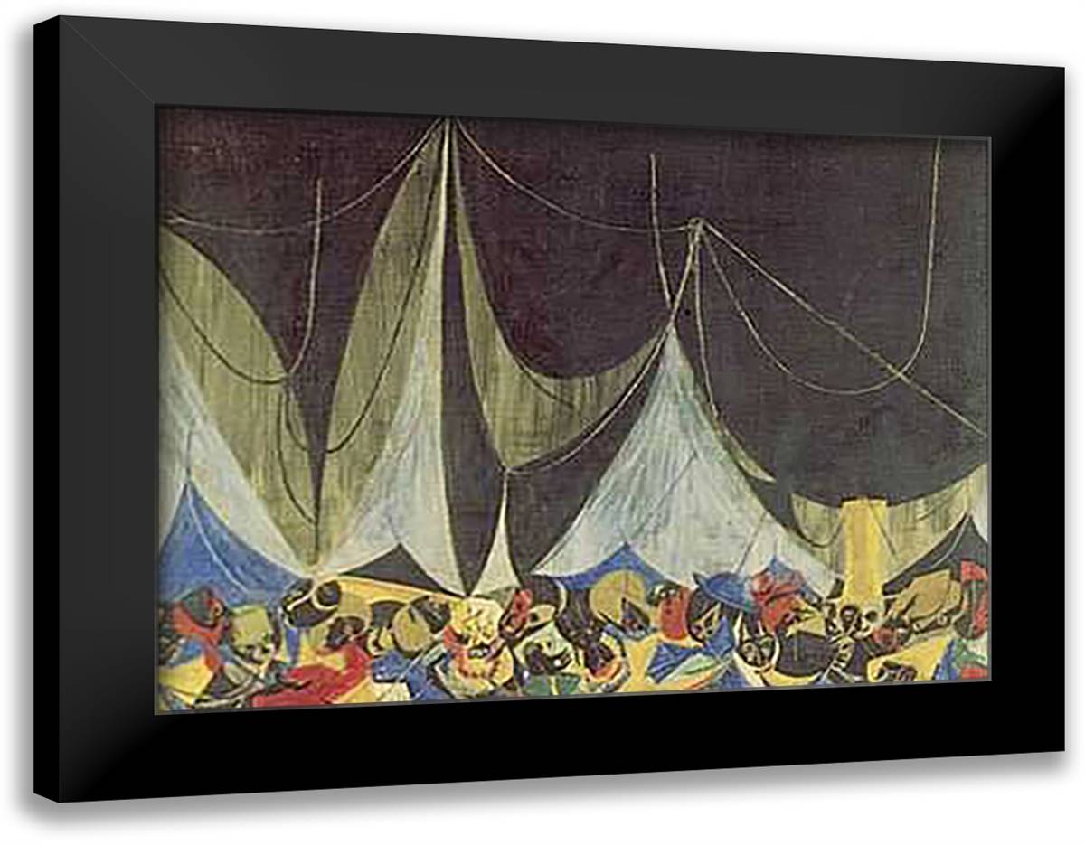 Marionettes 28x22 Black Modern Wood Framed Art Print Poster by Lawrence, Jacob