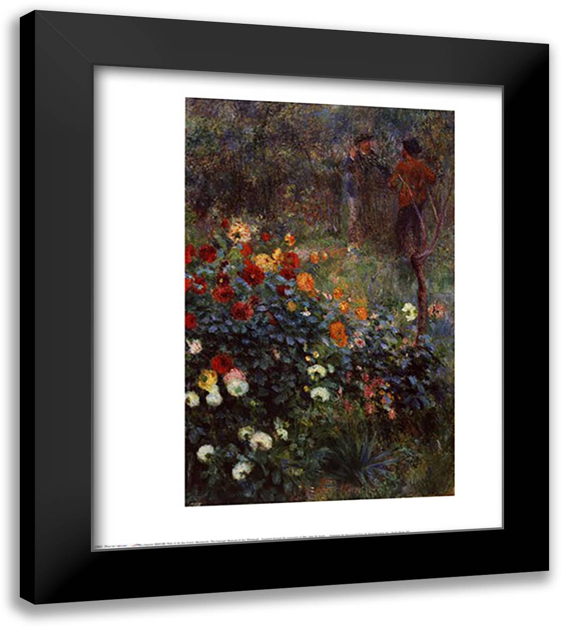 Garden in the Rue Cortot, Montmartre 26x32 Black Modern Wood Framed Art Print Poster by Renoir, Pierre-Auguste