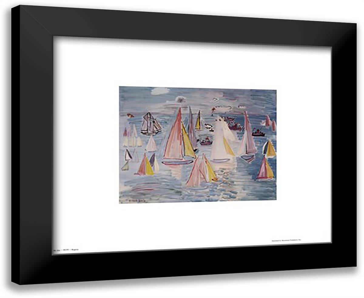 Regatta 22x19 Black Modern Wood Framed Art Print Poster by Dufy, Raoul
