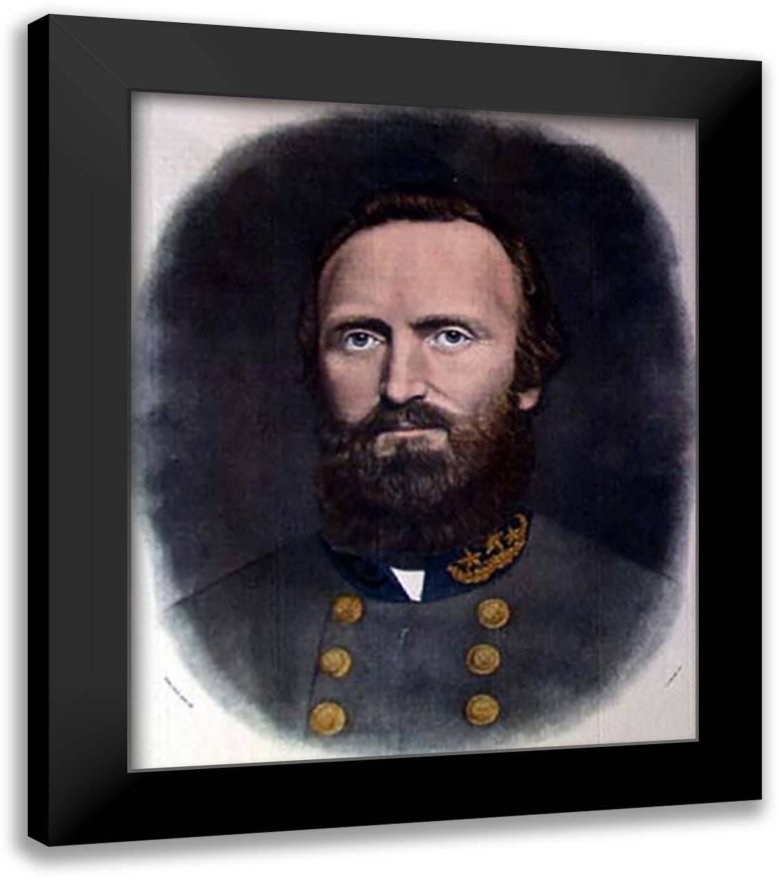 Jackson Oval Portrait 14x17 Black Modern Wood Framed Art Print Poster by Walter, Martha