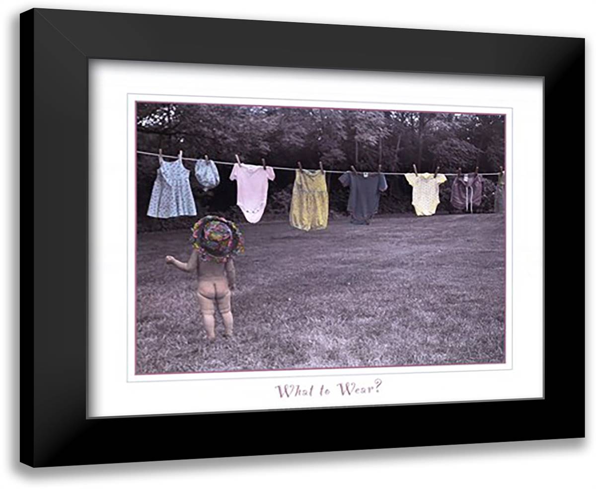 What to Wear 24x20 Black Modern Wood Framed Art Print Poster by Solomon, Linda