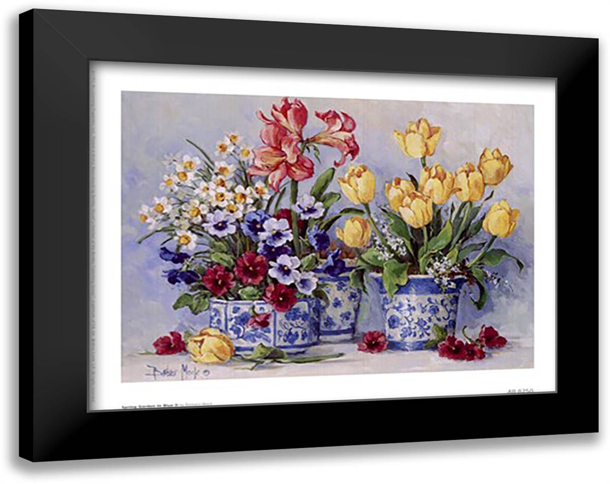 Spring Garden In Blue II 12x10 Black Modern Wood Framed Art Print Poster by Mock, Barbara