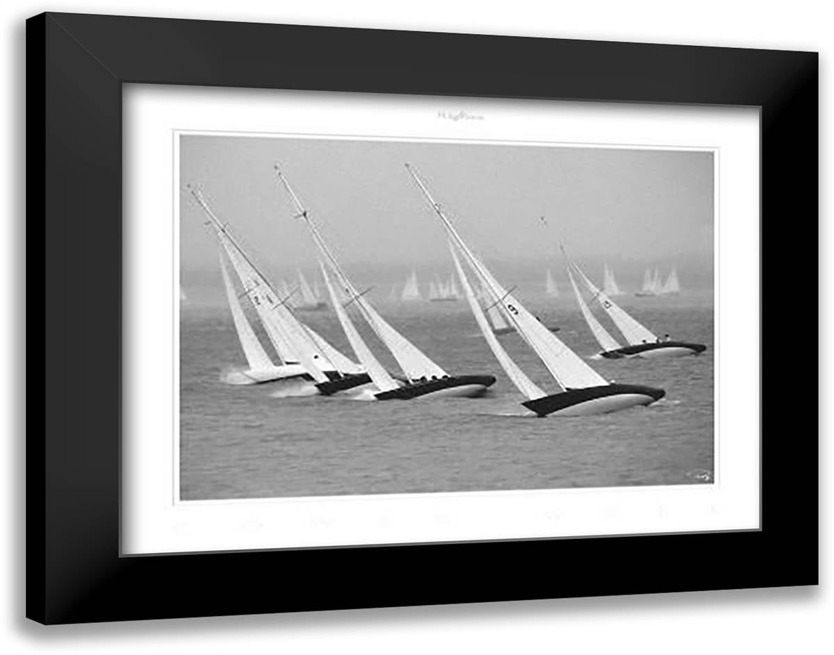 Cowes Week 20x16 Black Modern Wood Framed Art Print Poster by Plisson, Philip