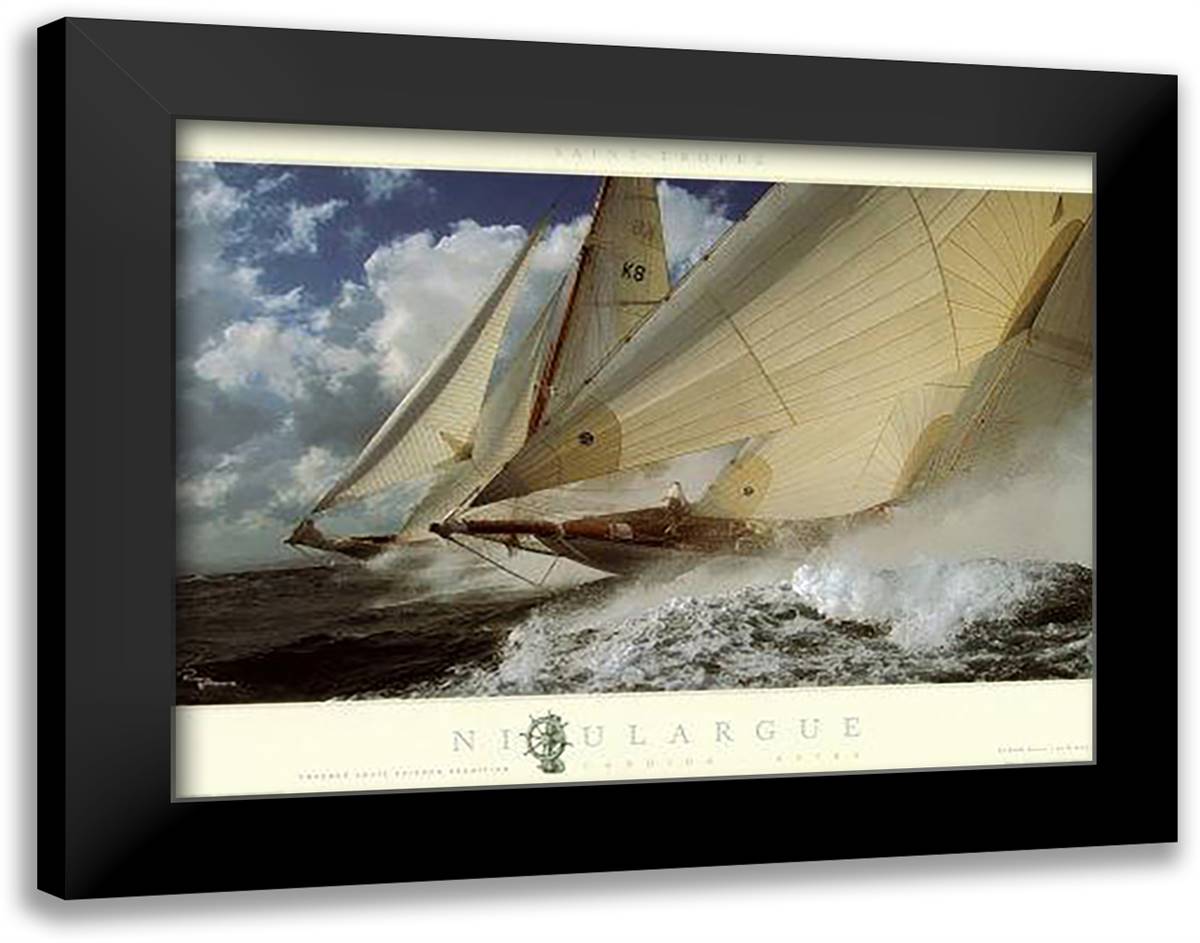 Nioulargue 36x28 Black Modern Wood Framed Art Print Poster by Plisson, Guillaume