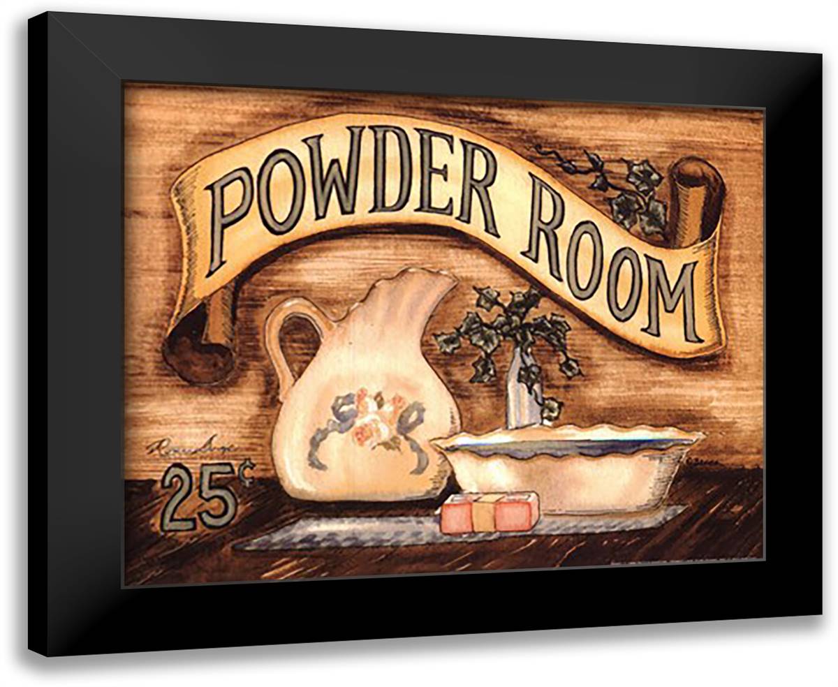 Powder Room 14x12 Black Modern Wood Framed Art Print Poster by Barton, Becca