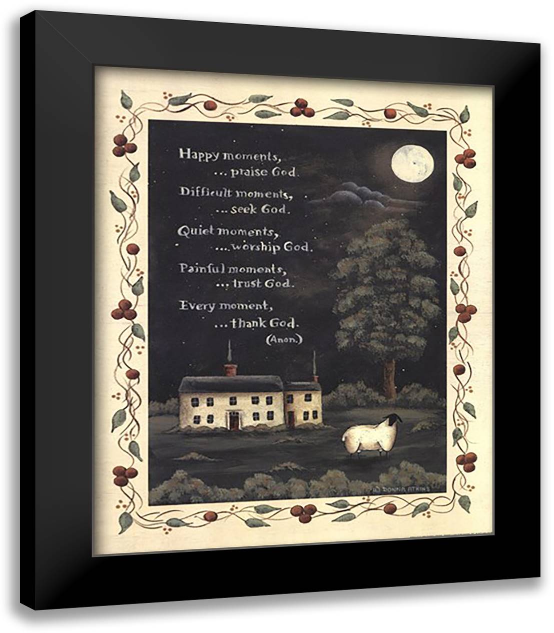 Thank God 15x18 Black Modern Wood Framed Art Print Poster by Atkins, Donna