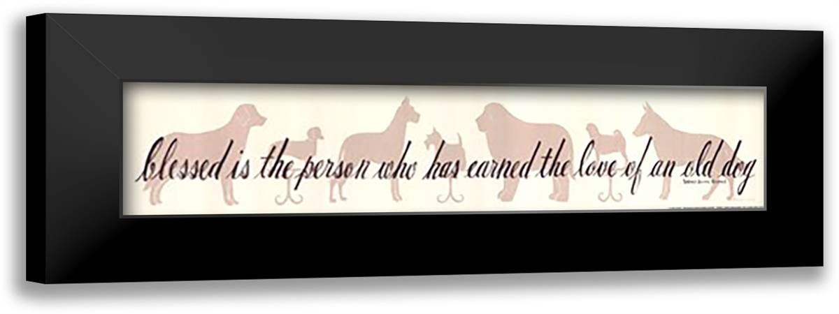 The Love Of An Old Dog 22x8 Black Modern Wood Framed Art Print Poster by Atkins, Donna