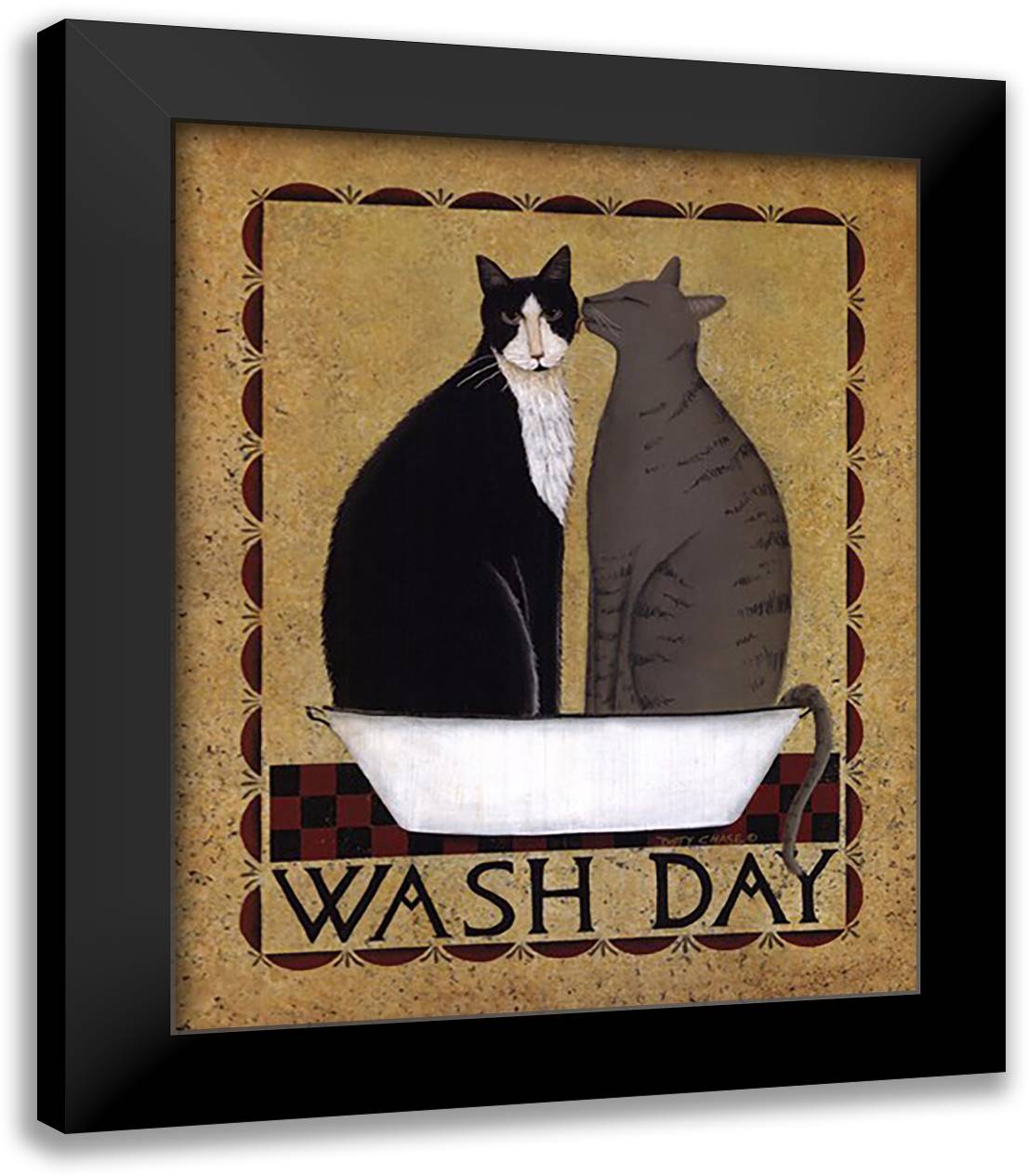 Wash Day 15x18 Black Modern Wood Framed Art Print Poster by Chase, Dotty