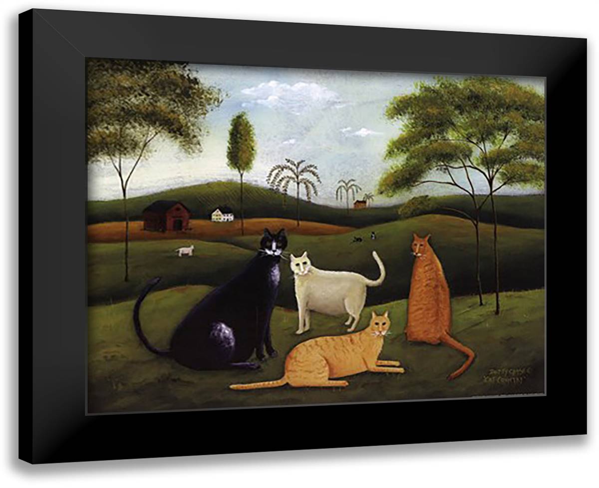 Cat Country 18x15 Black Modern Wood Framed Art Print Poster by Chase, Dotty