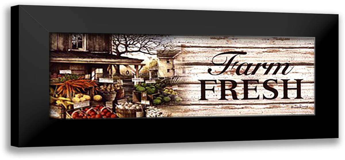 Farm Fresh 22x10 Black Modern Wood Framed Art Print Poster by Rossini, John