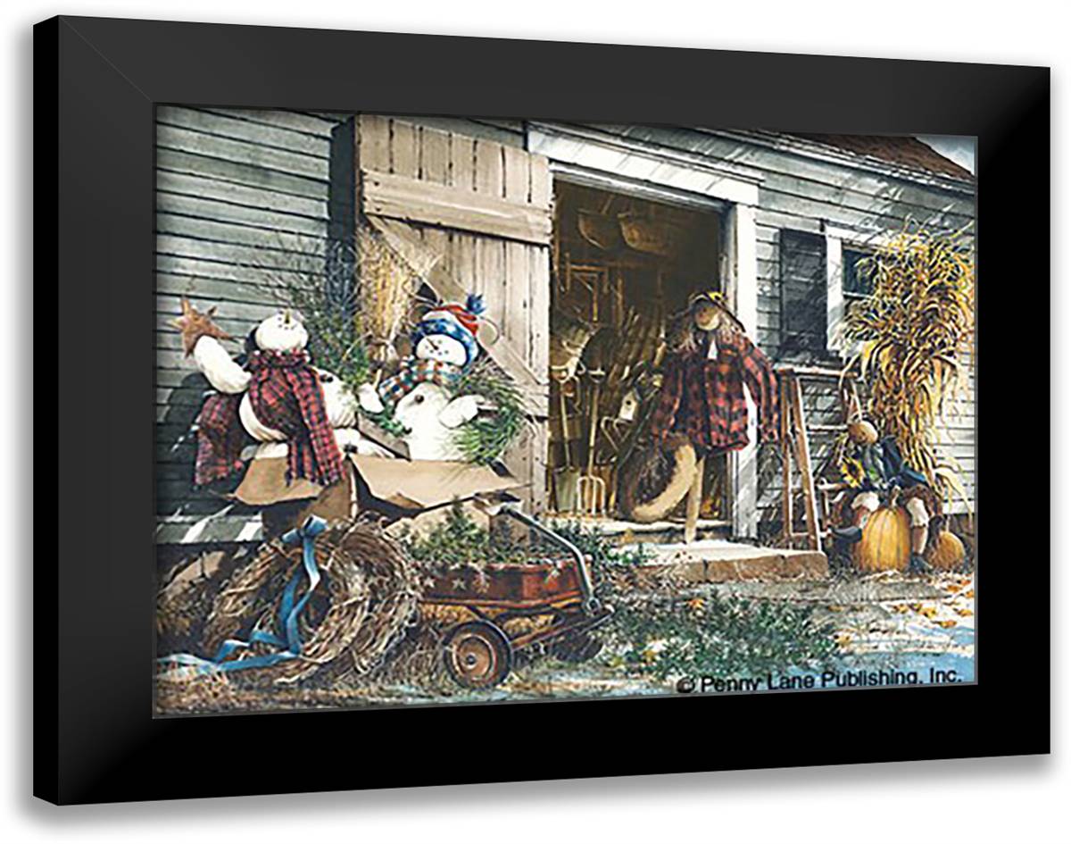 Changing Seasons 28x22 Black Modern Wood Framed Art Print Poster by Rossini, John