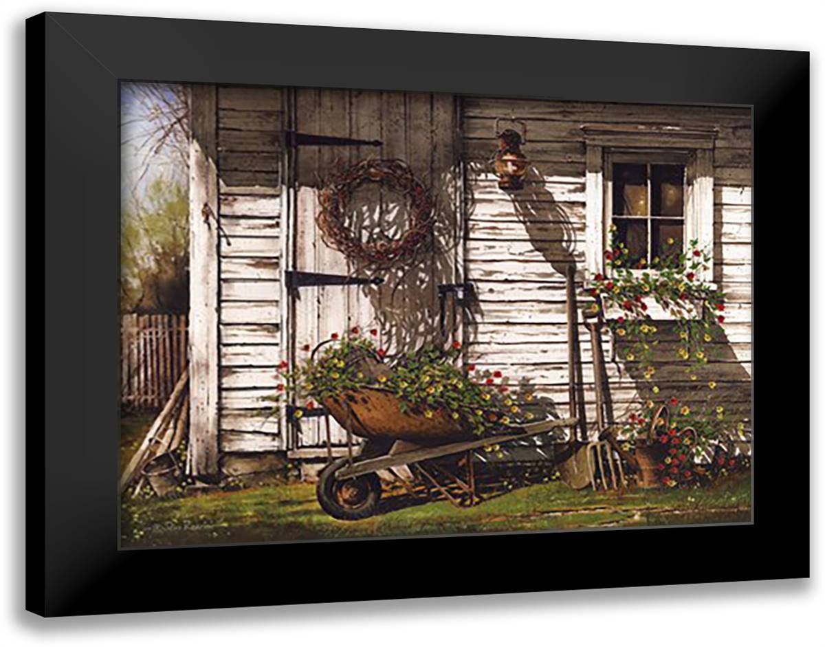 Spring Cleaning 28x22 Black Modern Wood Framed Art Print Poster by Rossini, John