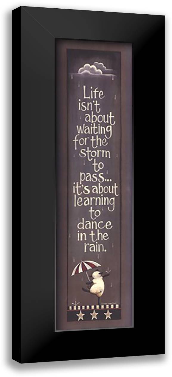Dance in the Rain 9x24 Black Modern Wood Framed Art Print Poster by Crawford, Tonya