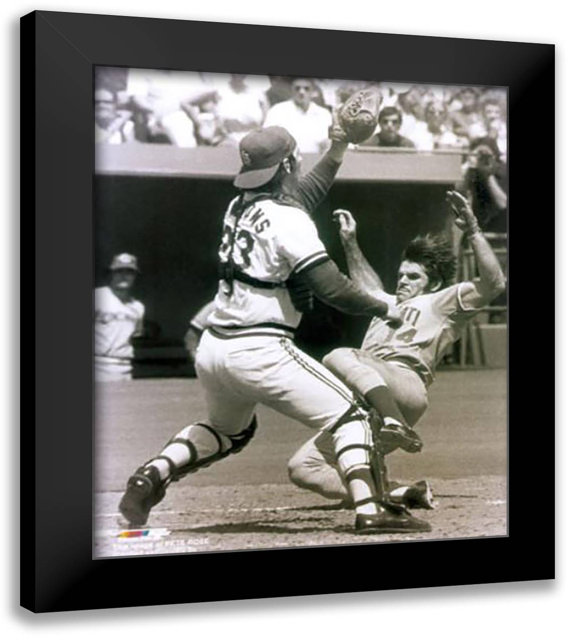 Pete Rose 20x24 Black Modern Wood Framed Art Print Poster