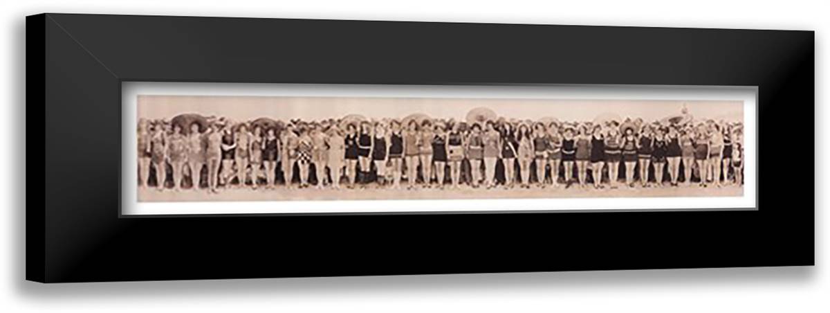 Bathing Beauties 40x10 Black Modern Wood Framed Art Print Poster by Weaver, M. F.