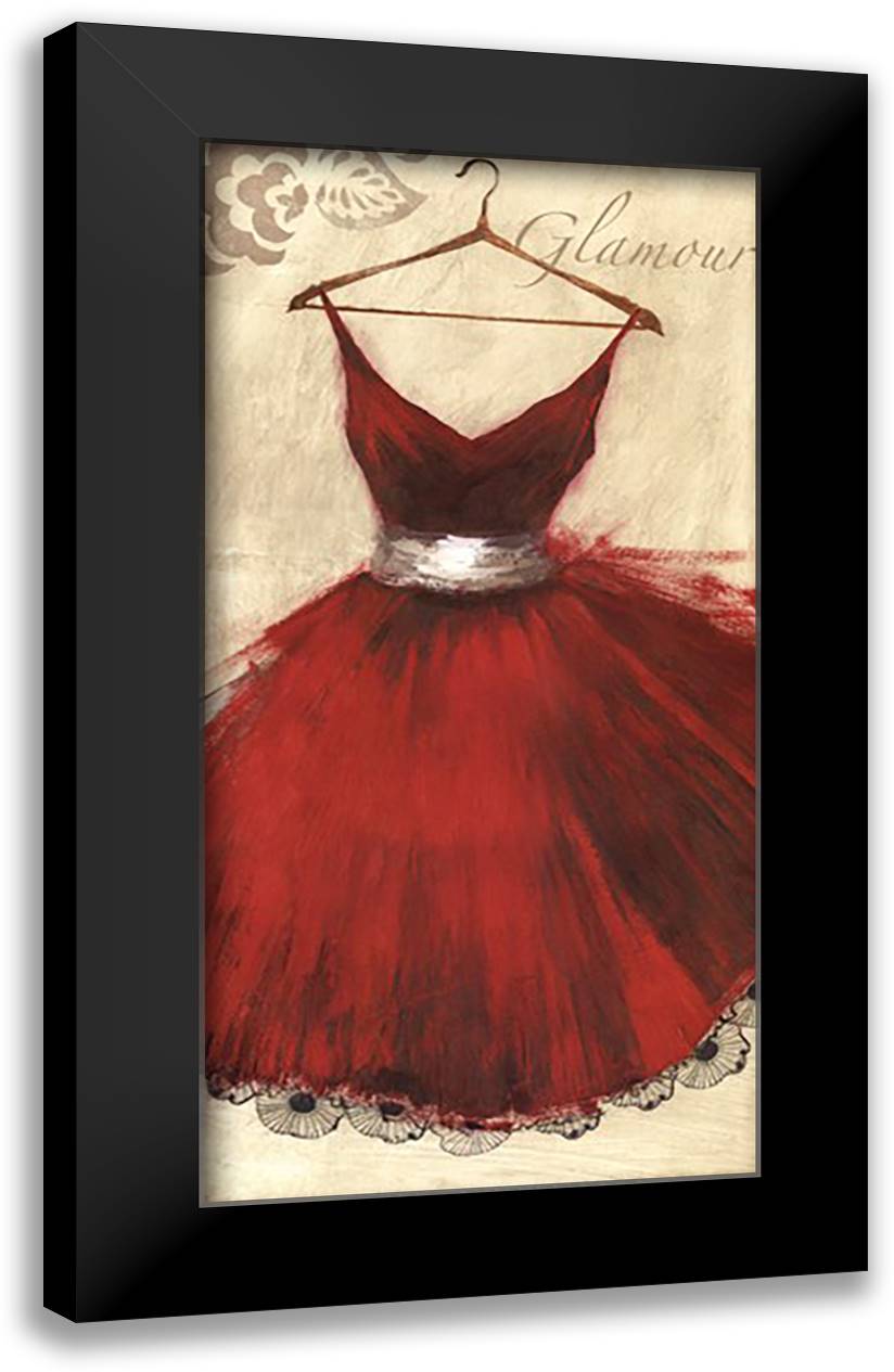 Glamour 16x28 Black Modern Wood Framed Art Print Poster by Wilson, Aimee